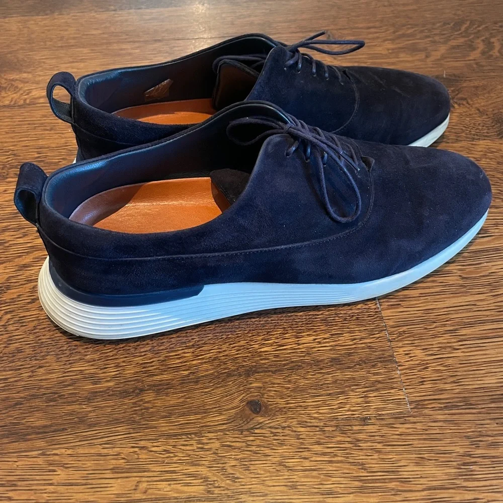 Men's Navy Suede Casual Lace-Up Shoes
